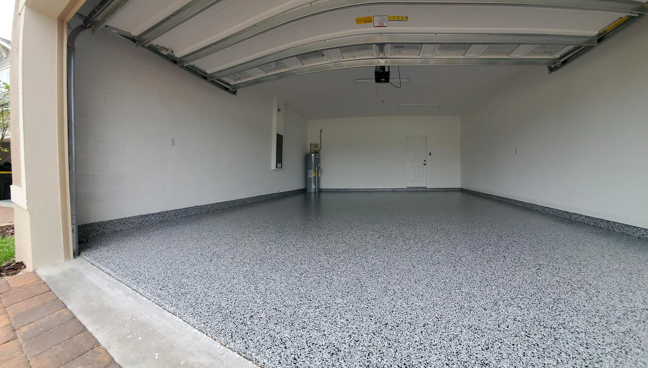 Granite-style epoxy floor